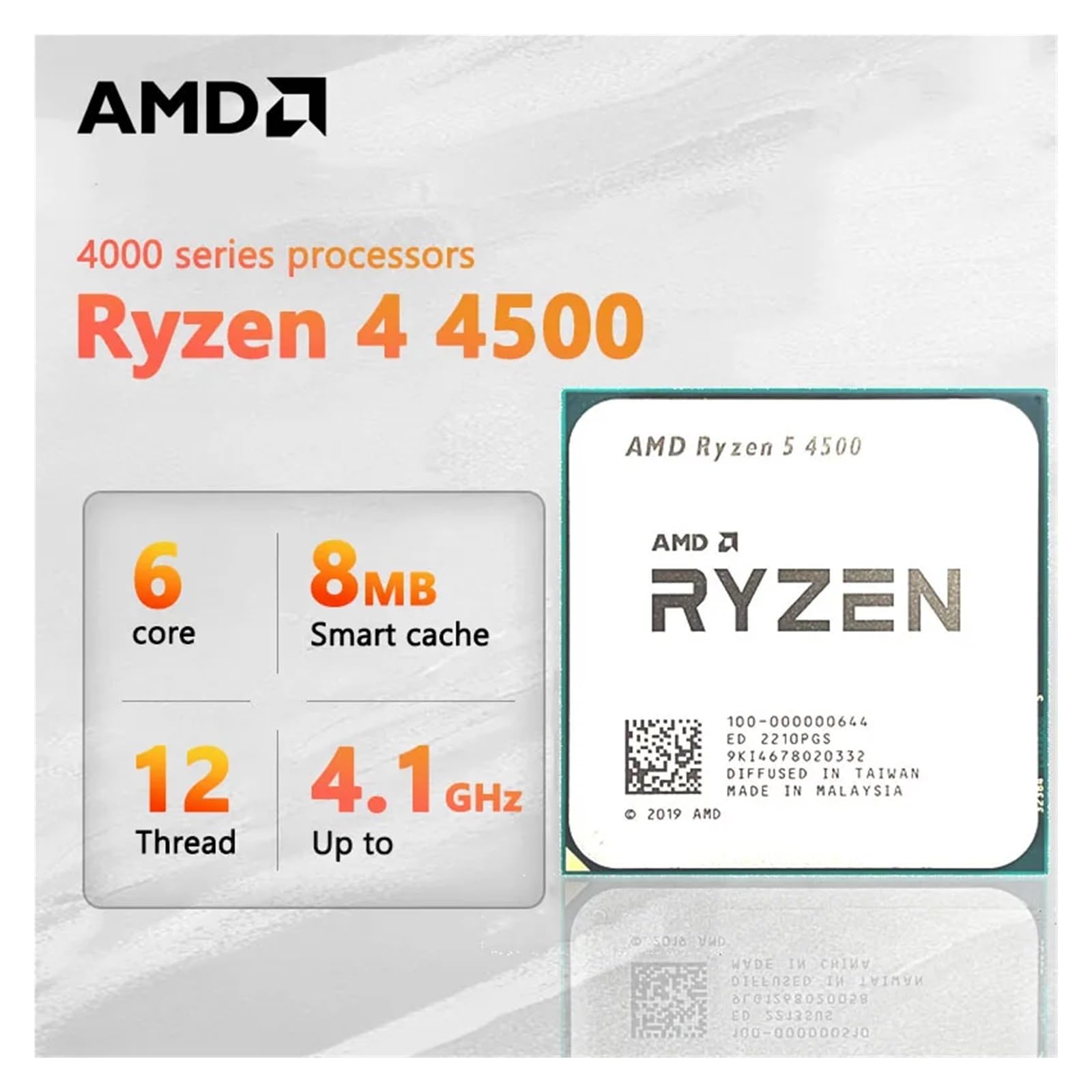 CPU AMD Ryzen 5 4500 CPU AMD Ryzen 5 4500 6-Core 12-Thread Unlocked Desktop Processor